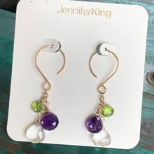 Gem Trio Earrings - Amethyst