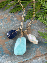 Treasures Necklace | Aqua, Pearl and Navy