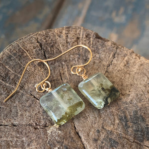 Prehnite Square Earrings