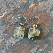 Prehnite Square Earrings