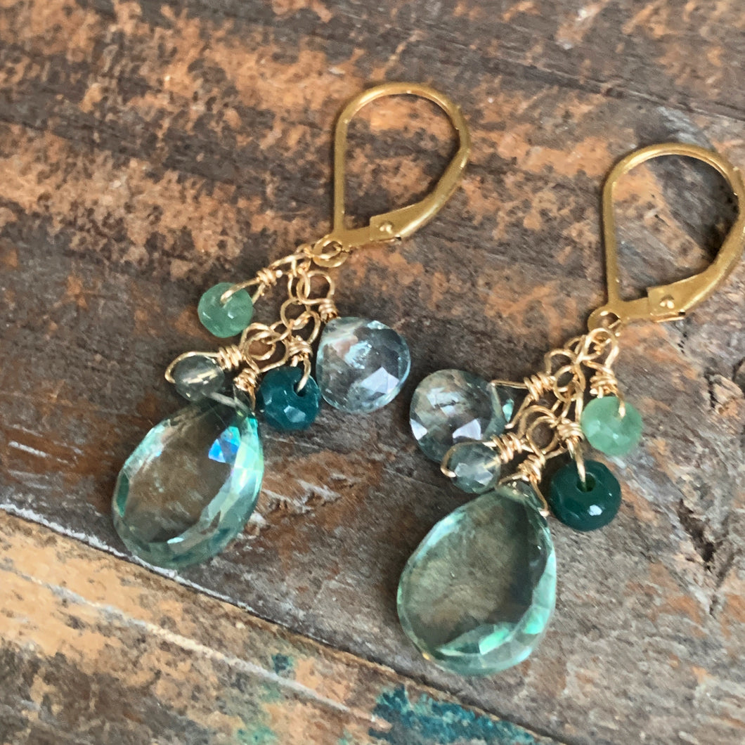 Cascade Earrings | Green Quartz