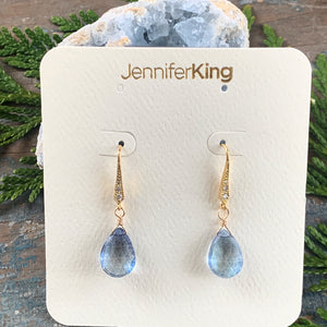 Blue Quartz | CZ Earrings