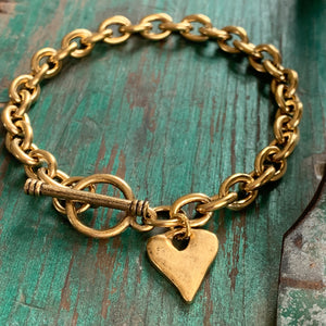 Rustic Heart Charm Bracelet