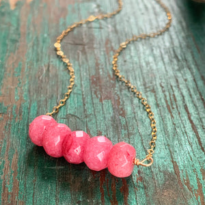 Ava Necklace - Hot Pink