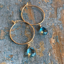 Gemstone Hoops / Blue Quartz