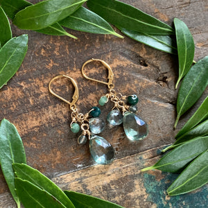 Cascade Earrings | Green Quartz