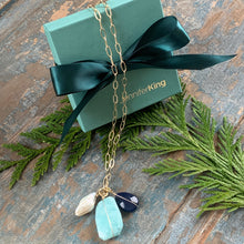 Treasures Necklace | Aqua, Pearl and Navy