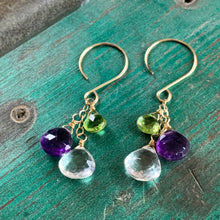 Gem Trio Earrings - Amethyst