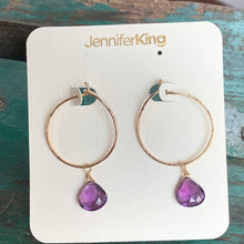 Amethyst Hoop Earrings