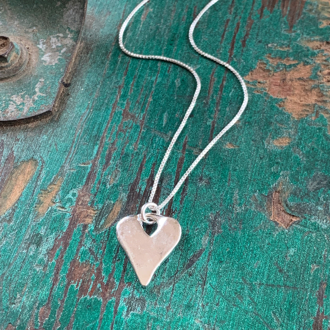 Silver Heart Charm Necklace