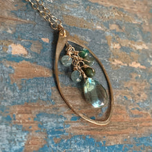 Mystic Necklace | Hammered Pendant with Green Quartz