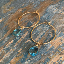 Gemstone Hoops / Blue Quartz