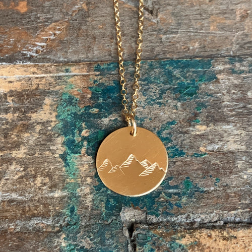 Mountain Necklace|Circle Pendant