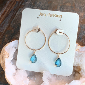 Gemstone Hoops / Blue Quartz