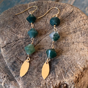 Sequoia Earrings | Moss Agate