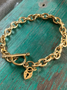 Heart Lock Charm Bracelet