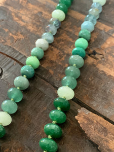 Enchanted Necklace | Hand Knotted Green Gemstone Necklce