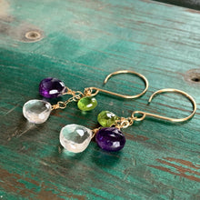 Gem Trio Earrings - Amethyst