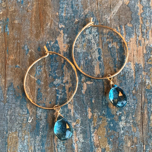 Gemstone Hoops / Blue Quartz