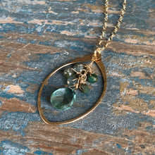 Mystic Necklace | Hammered Pendant with Green Quartz