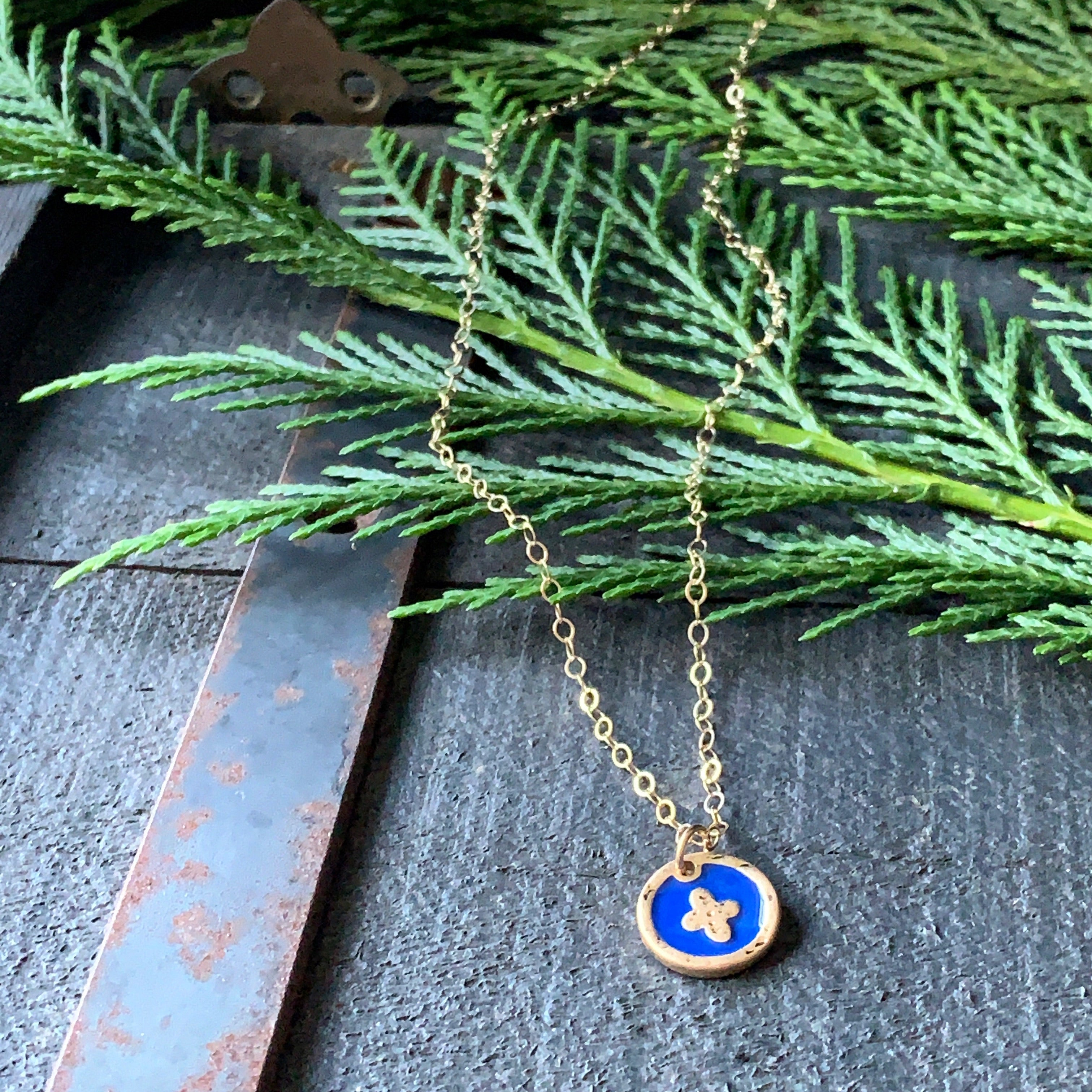 Royal Blue Enamel Cross Necklace – Jennifer King Designs